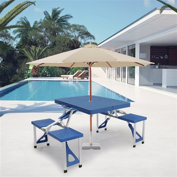 One-piece Portable Folding Table with Stool for Camping Picnics, All-in-One Compact Design Lightweight & Foldable Suitcase Style One-piece Portable Folding Table with Stool for Camping Picnics, All-in-One Compact Design Lightweight & Foldable Suitcase Style
