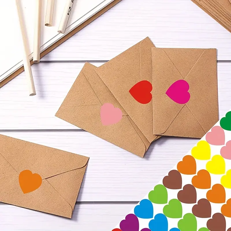 700 Stickers/10 Sheets Colorful Heart Stickers 10 Colors Small Heart Multi-Color Decoration Stickers Rainbow Gradient Heart-Shaped Sticker Set Gift Packaging Decoration Stickers