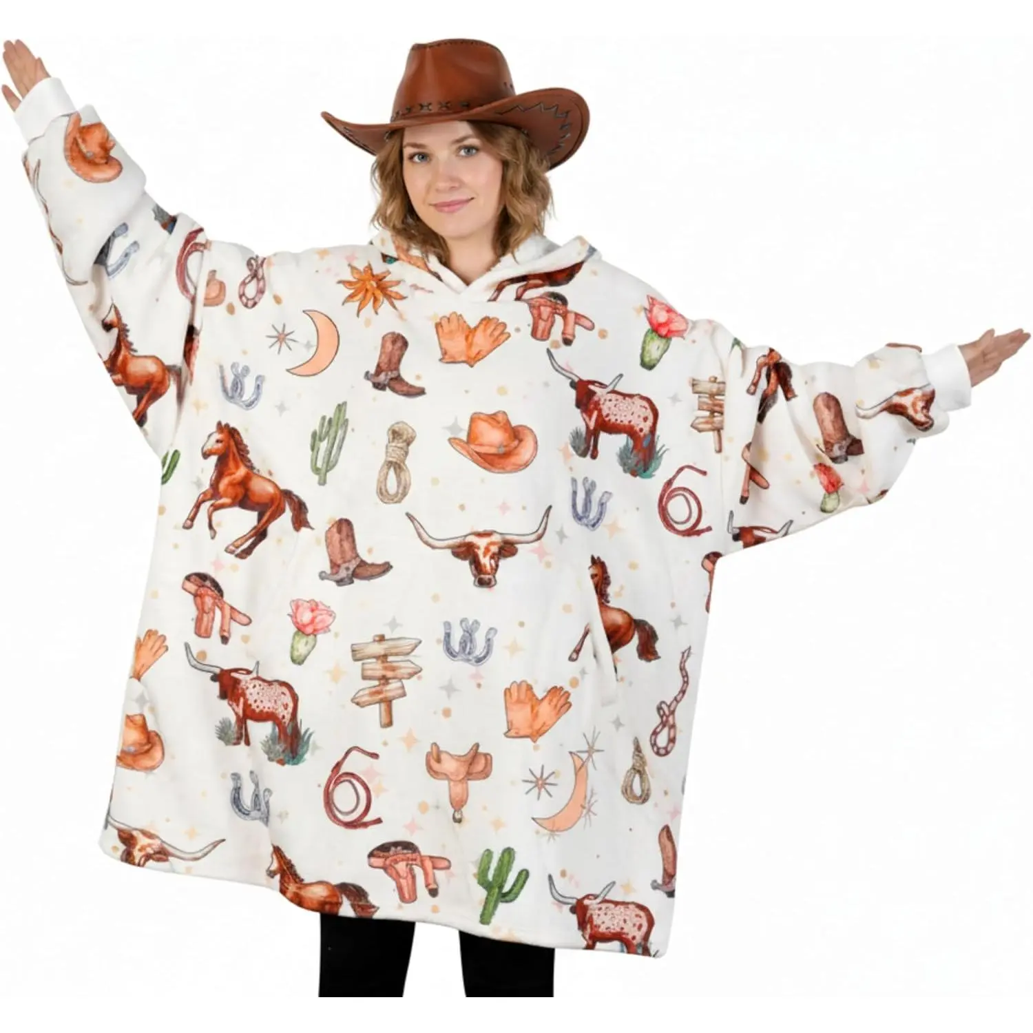 Gifts for Women Men, Wearable Fleece  Blanket Hoodie, Super Soft Warm Cozy with Giant Pocket -  Size Fits  -