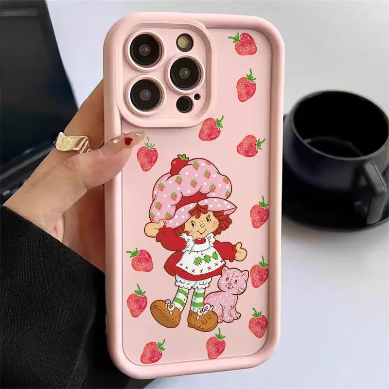 A Pink Strawberry And Shortcake Retro Sweet Cute Fashion Phone Case. For Galaxy S25, S24, S23, S22, S21 PLUS, FE And Ultra,Galaxy A33 Compatible With For Iphone17 Pro Max, 16, 15, 14 And 13. It Makes A Perfect Gift For Birthdays, Holidays,, Accessories, V