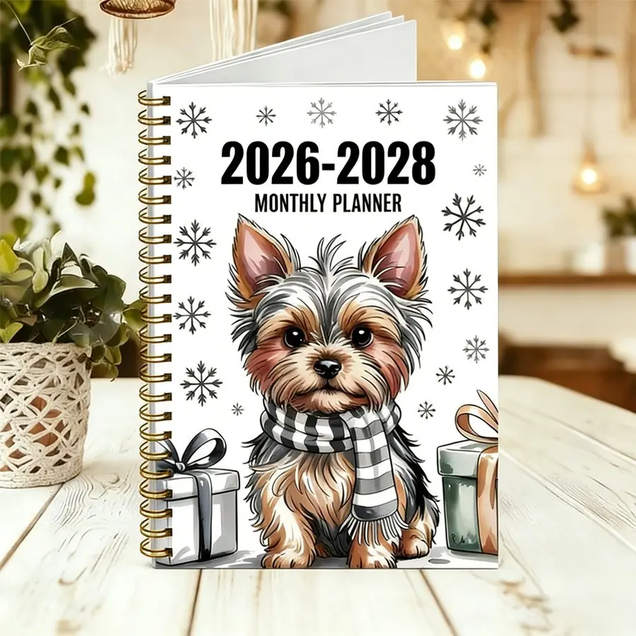 1Pc The 2026-2030 monthly calendar features a fun puppy-themed cover, designed for the annual program Funny Calendar