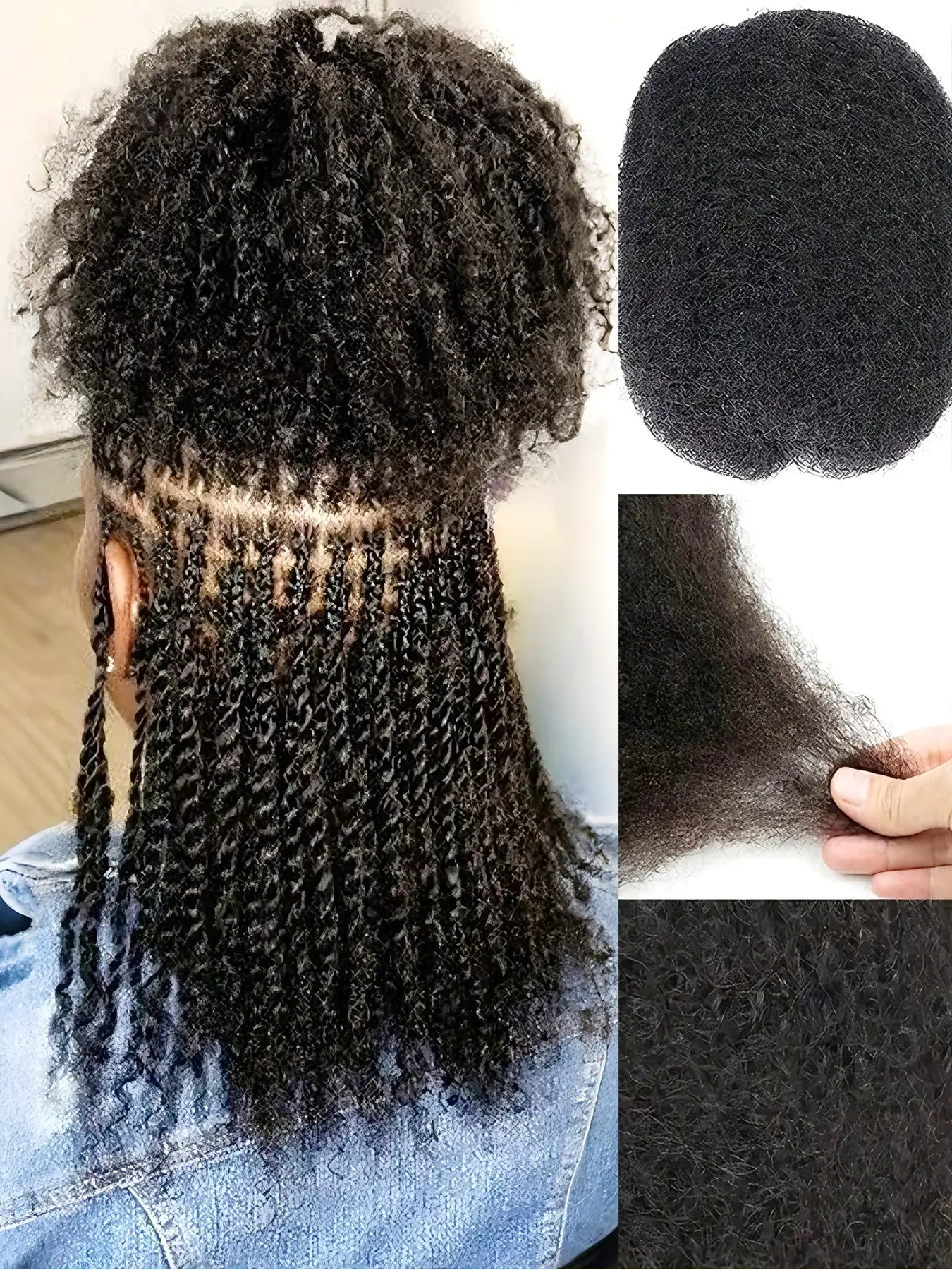 Brazilian Afro Kinky Bulk Human Hair, Perfect for Braiding, High-Quality Afro Kinky Bulk Hair Bundles, Ideal for Styling and Extensions
