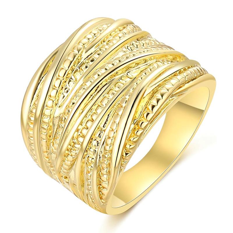 Vintage Two-Tone Twisted Texture Ring for Men & Women | Unisex Retro Statement Band