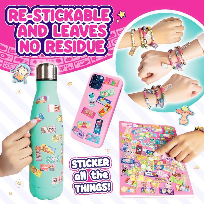 70/140Pcs﻿ Hot Sticker Creative Funny Stationery Stick Rolls Stickers Bracelet Colorful Birthday Present