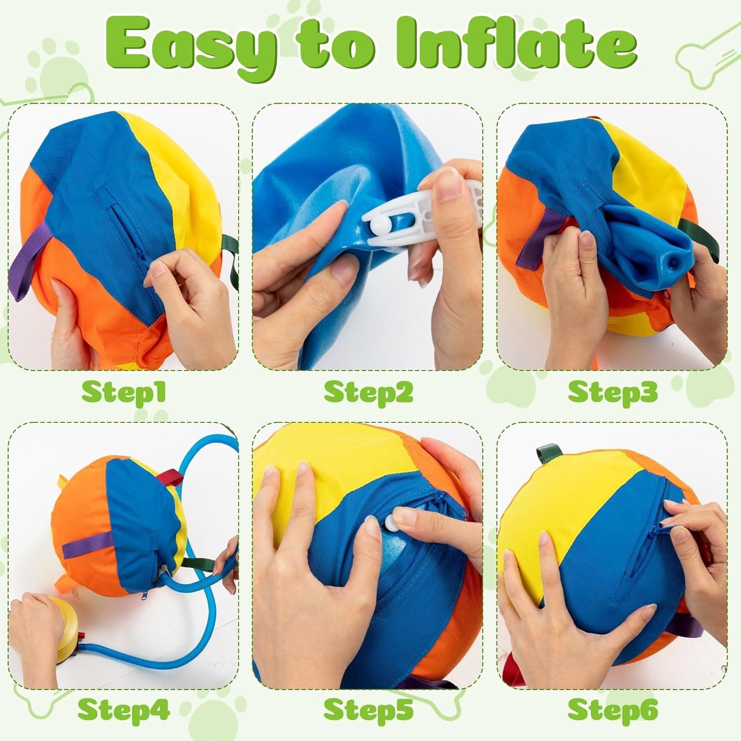 Upgraded Solid Color Polyester Herding Ball Durable Inflatable Training Play Ball for Sheep Horse Dog Farm Pet Exercise Game Toy