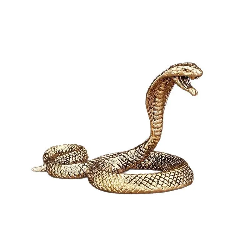 Vintage Brass Snake Statue, Intricate Handicraft Design, Home Decor Accent, Desktop Ornament, Tabletop Decor, Living Room Ornaments, Perfect Gift for Holidays and Seasons