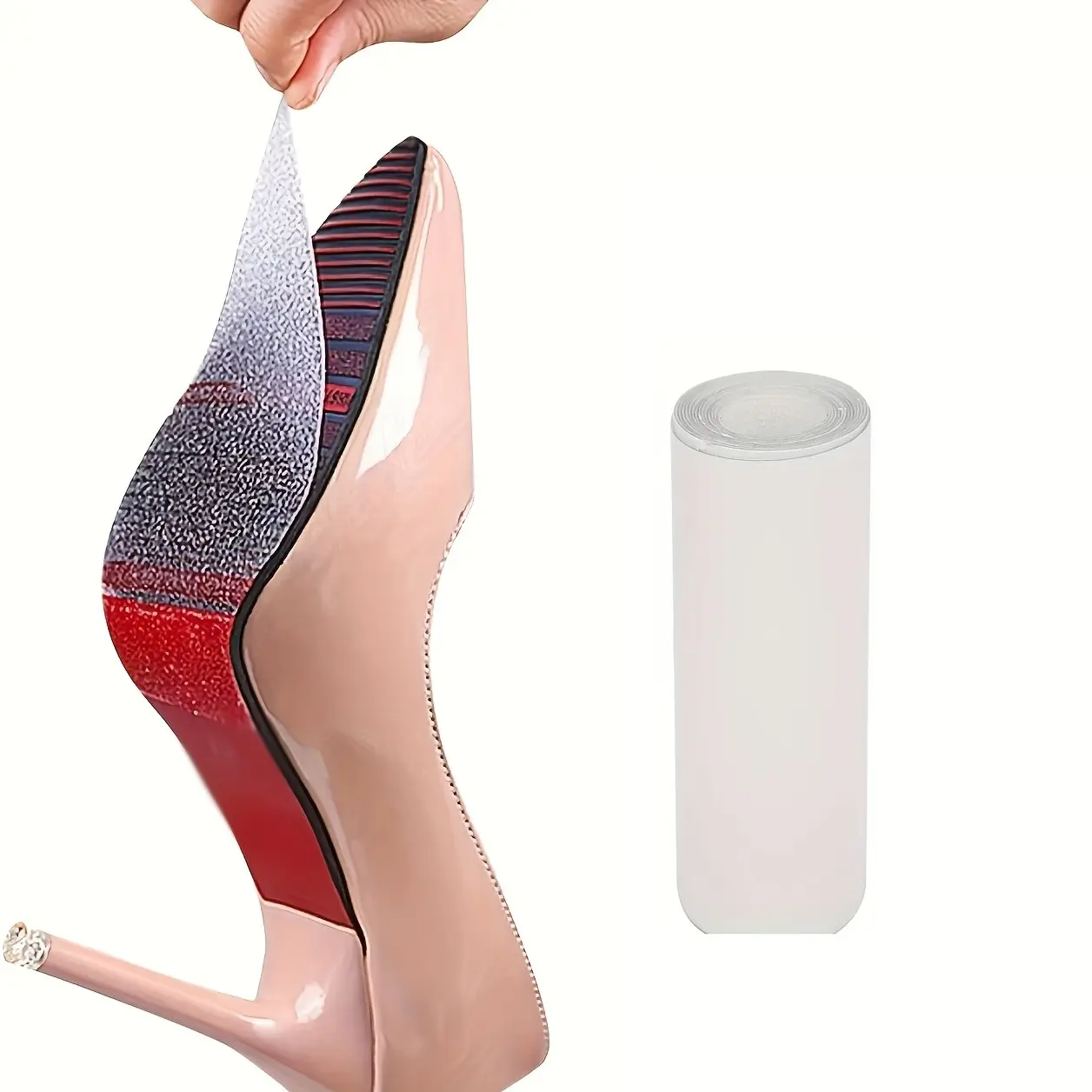 1Roll Self-Adhesive Shoe Sole Protector, Trimmable Anti-Slip Wear-Resistant Shoe Sticker, Outdoor Footwear Noise Reduction Accessory