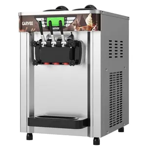 GARVEECommercial Soft Serve Ice Cream Machines: 1800W 2+1 Flavors and 1500W Single Flavor Models with LED Display, Self-Cleaning, High Productivity, and Capacity Ranging 5.3-7.9 Gal/H for Restaurants & Snack Bars