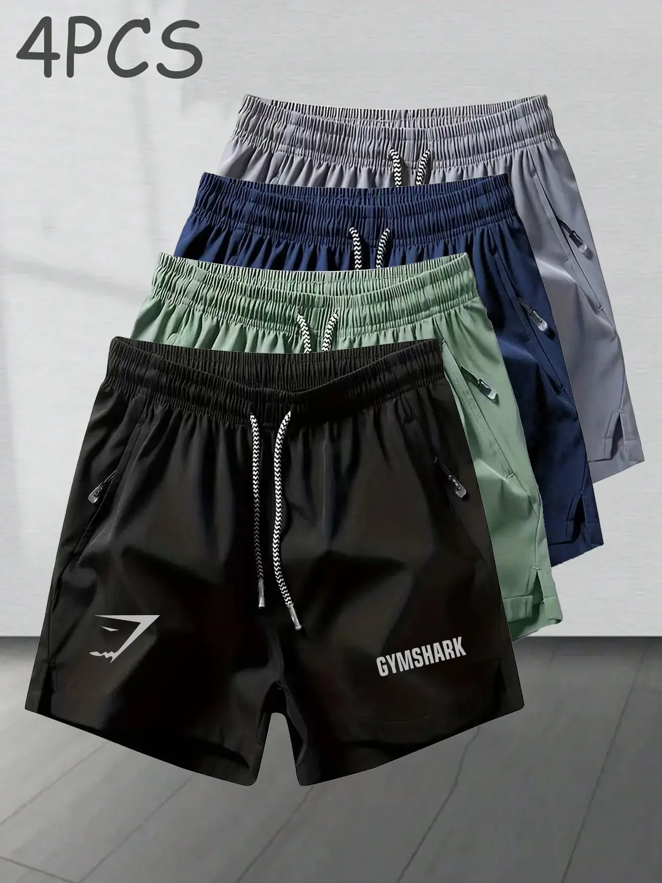 Unisex 4-Piece Lightweight Quick-Dry Sport Shorts Set, Fitness Shorts, Ideal for Gym, Running, Outdoor Activities, Summer Leisure, Comfortable and Breathable