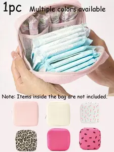 Portable Sanitary Pad Storage Bag, Large Capacity, Simple Style, Ideal for Pads, Tampons, Travel Essentials, Striped Makeup Case, Cosmetics Bag, Cosmetic Travel Bags