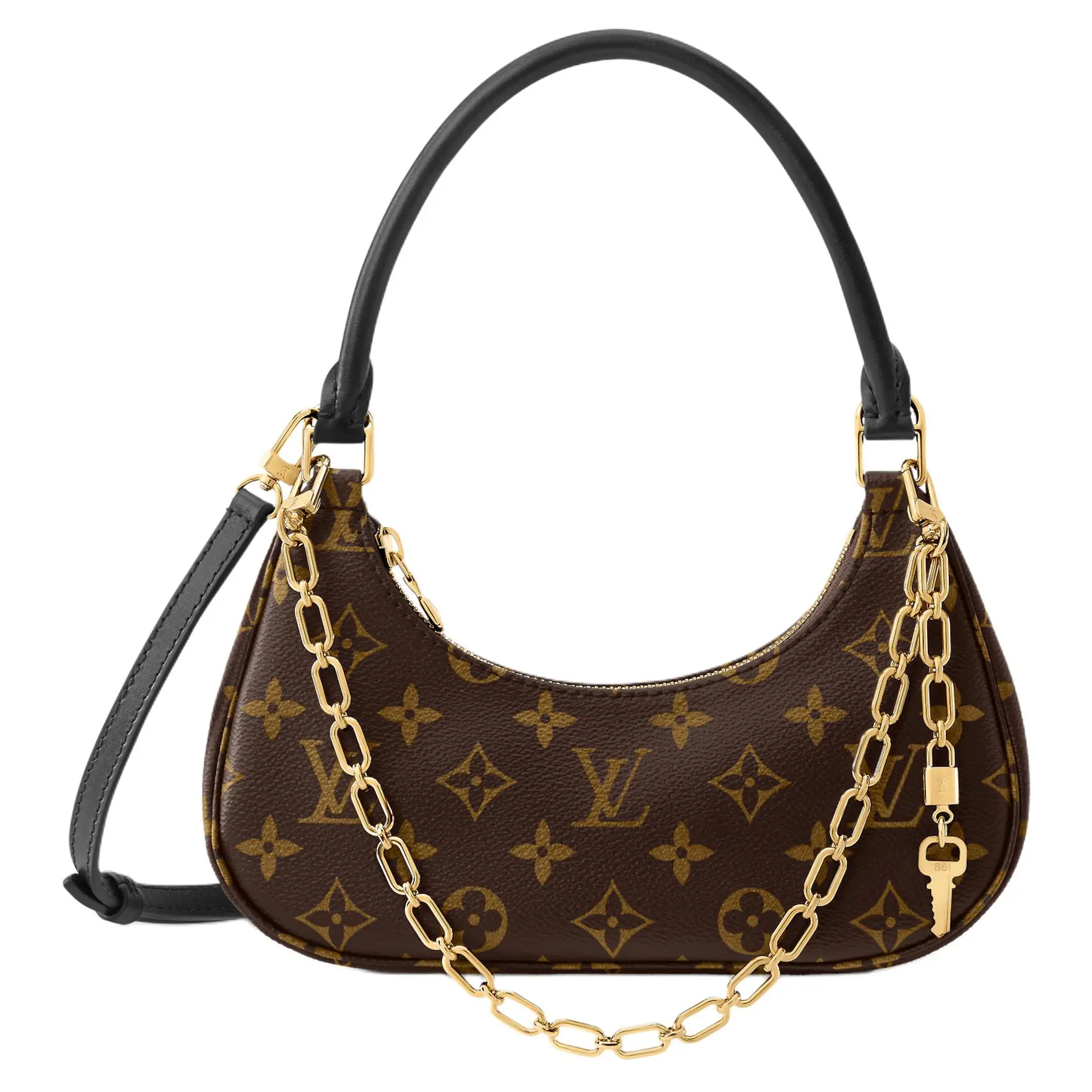 Women's Louis Vuitton PM Handbag Purse - Classic Monogram Coated Canvas, Leather Trim, Brown, Classic, Antique-Inspired, Block-Style, Contemporary Women's Handbags