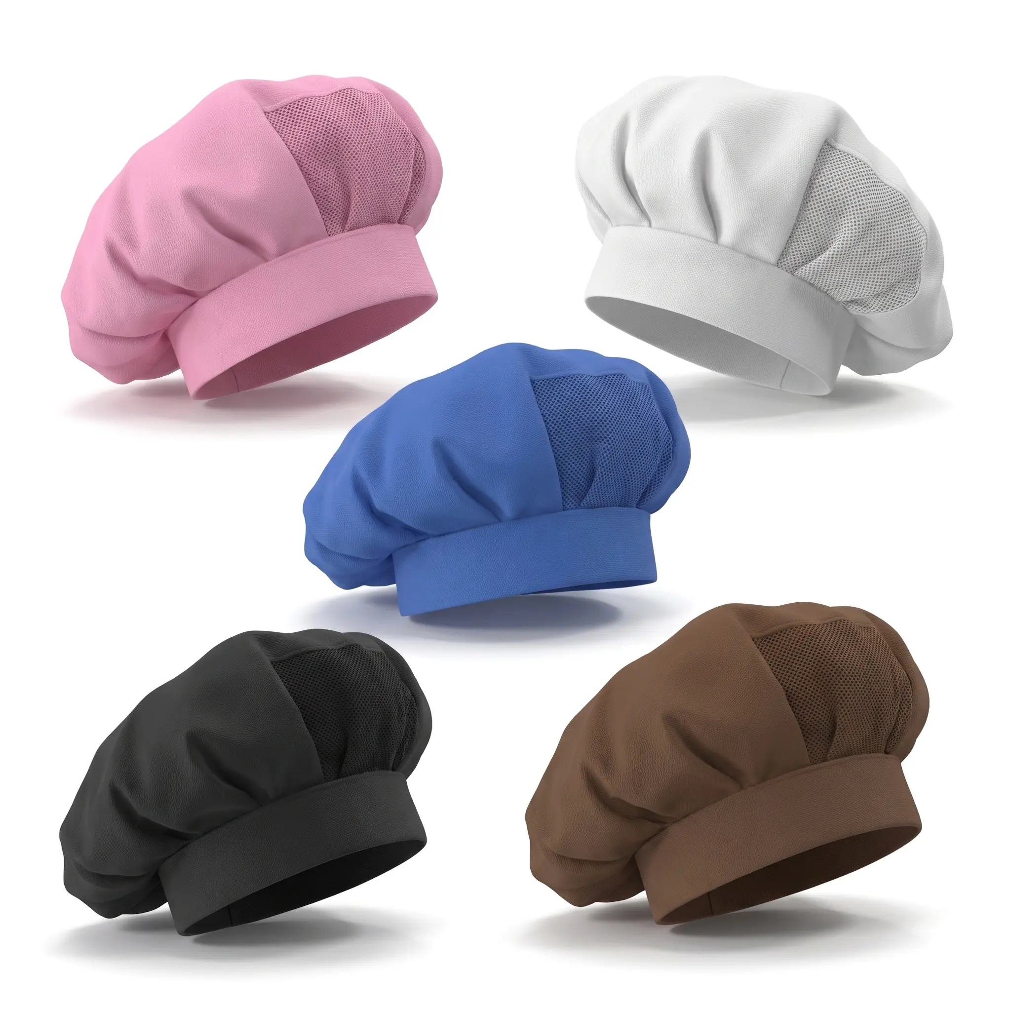 Unisex Basic Round Top Chef Hat - Breathable Polyester-Cotton Dome Cap, Adjustable Strap, Dust-Proof Beach Kitchen Restaurant Hygiene Food Accessory