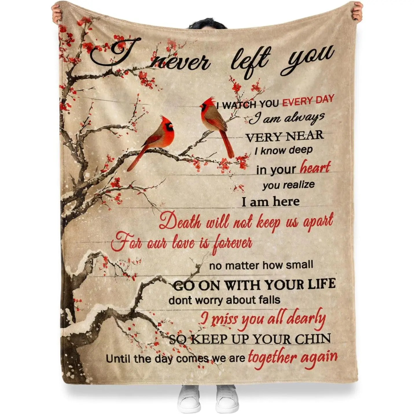 Memorial Polyester Blanket - 50"x60", Anti-Static, Modern Bereavement Gift for Loss Remembrance, Home/Camping Indoor/Outdoor Sympathy Throw for Parents, Grandparents