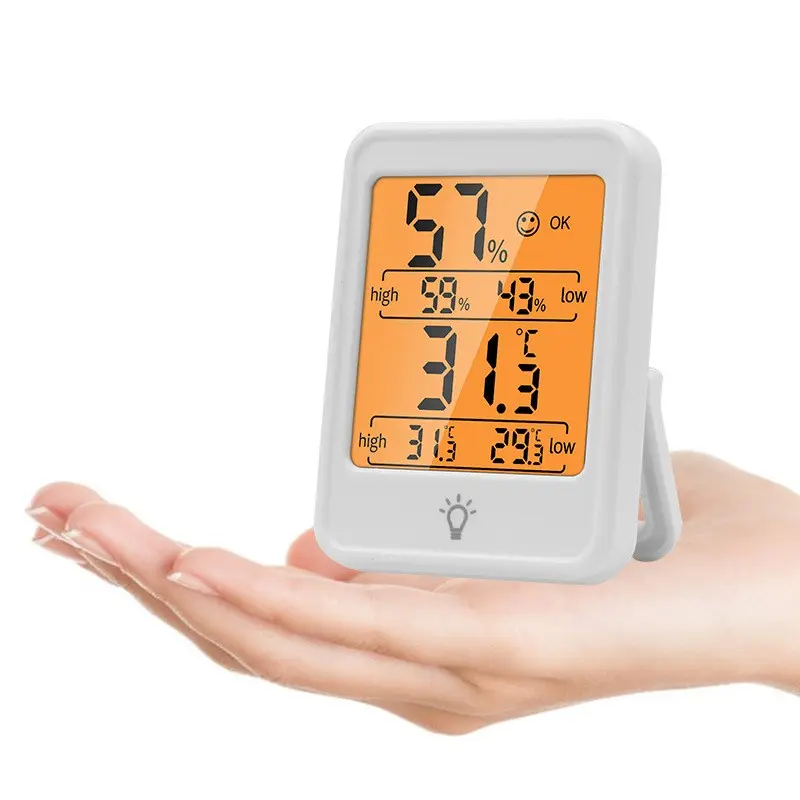 Indoor Thermometer Hygrometer with Backlight, Digital Humidity Temperature Monitor with Max/Min Records, Comfort Indicator, ℃/℉ Switch, Room Thermometer for Home Bedroom Office, LCD Thermometer, Temperature Humidity Display, Thermometer for House