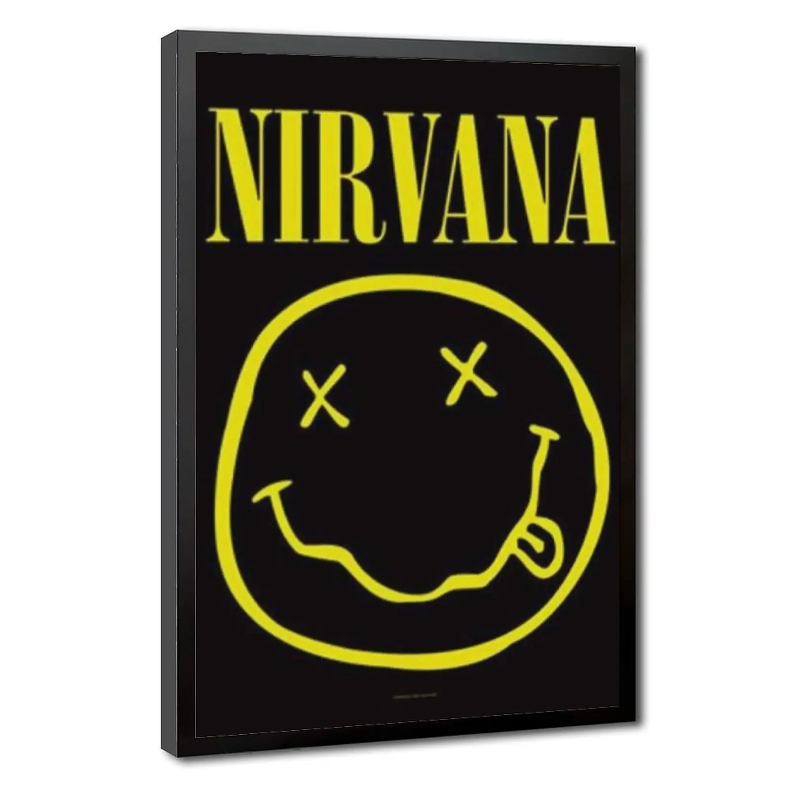 Nirvana Smiley Face Poster, Vintage Grunge Rock Wall Art Print, Kurt Cobain Band Logo Artwork, 90s Alternative Music Decor, Retro Bedroom Room Decoration