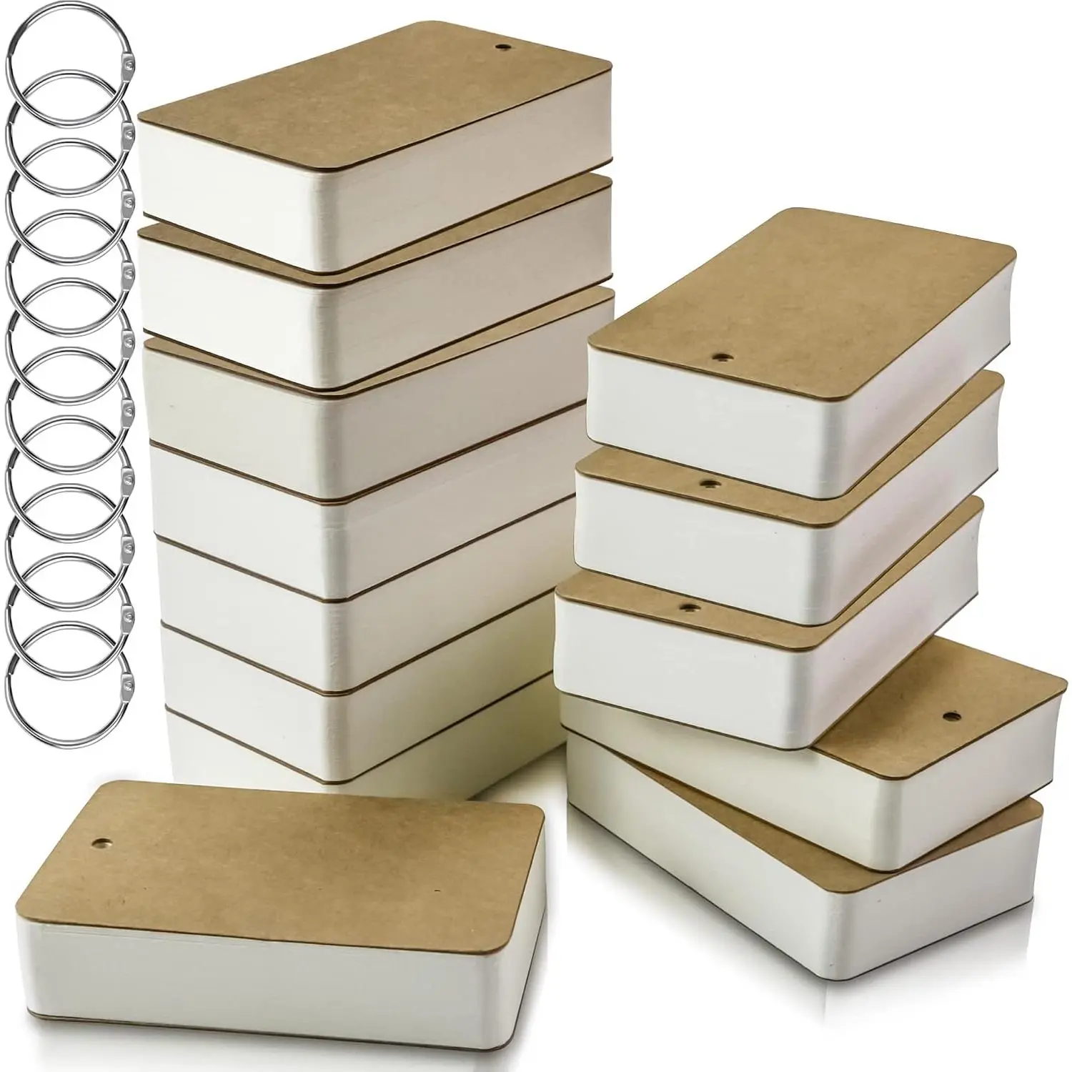 500 Pcs Flash Cards 2x3 Inch Index Cards with Ring Lined Note Card Bood Flashcards, Mini Blank Flash Cards 2x3 White Card Pad Index Note Bood 2 x 3 Notecards for Studying School Supply College