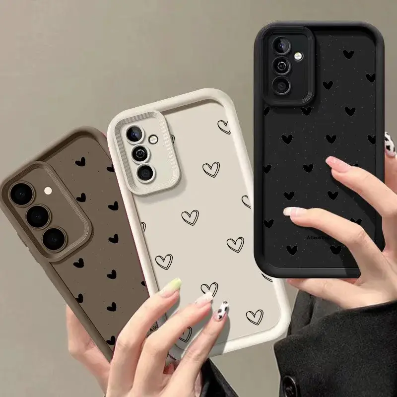 LOSVORF Cartoon Minimalism Love Heat Matte TPU Case For Samsung Galaxy S25 FE S24 S23 S22 S21 S26 Plus Note 20 Ultra 5G S25 Plus Shell