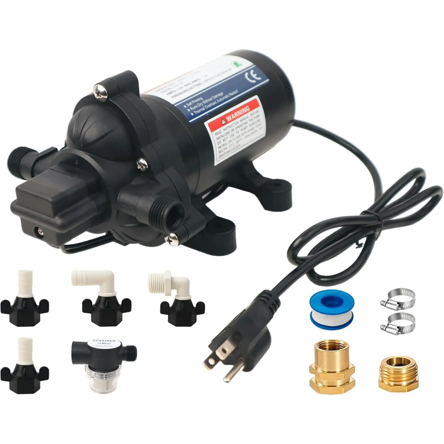 T33 Automatic -Demand Diaphragm Pump 115Vac, 4.0GPM, 45PSI, Industrial Water  Pump for Kitchen, Bathroom, RV, Marine Yacht, Caravan, Garden