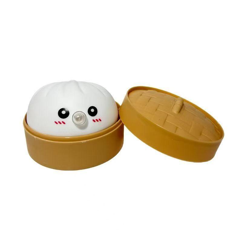 Kawaii Bubble-Blowing Steamed Bun Squishy Toy - Cute Sensory Fidget & Stress Relief