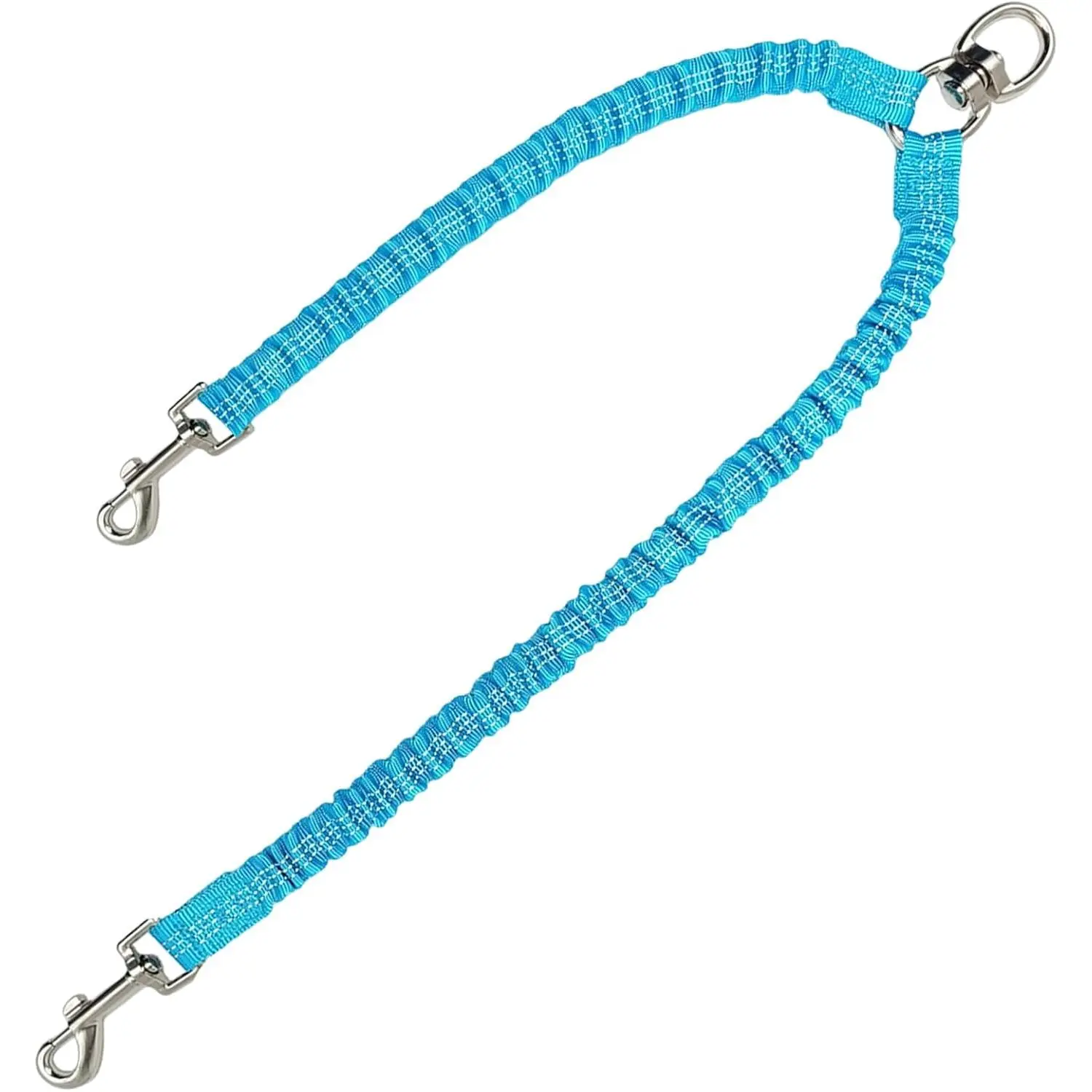 Double Dog Leash Coupler, Different Length Splitter 2 Dogs | 3/4-Inch Width, Shock-Absorbing, Reflective, Small Medium Dogs