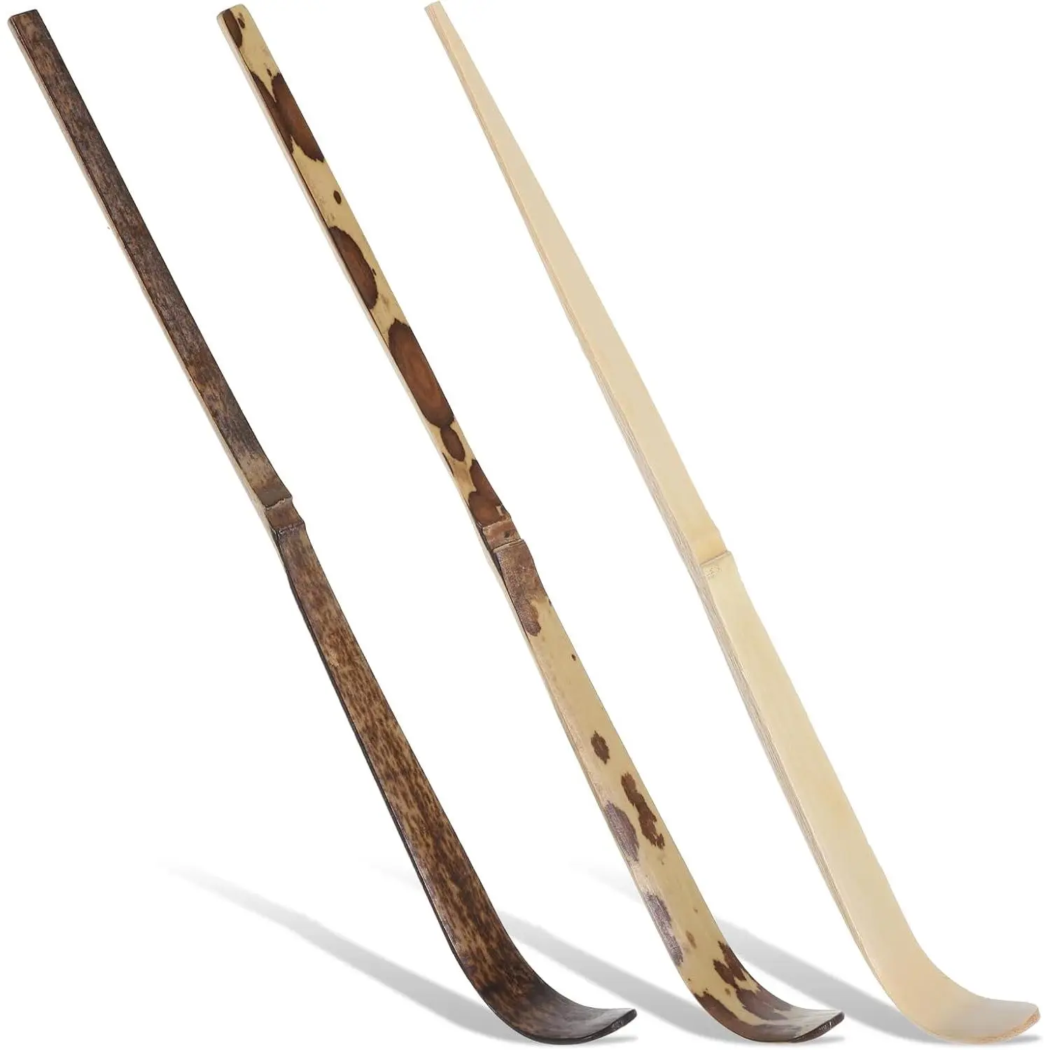 3 Pcs Matcha Spoon, Bamboo Matcha Scoop Japanese Chashaku Hooked Tea Leaf Sticks Tea Whisk Scooping Spoon for Traditional Japanese-Tea-Ceremony Spices Condiments Coffee Powder