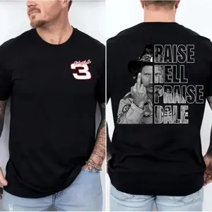 Raise Hell Praise Dale Shirt, Vintage Dale Earnhardt Tee, NASCAR Racing Graphic Tshirt, Number 3 The Intimidator Fan Gift, Retro American Racing Shirt, Unisex Heavy Cotton Tee vintage clothing oversized tshirt women  shirts women custom shirt women purple