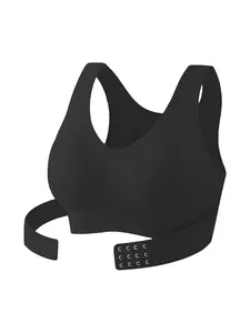Women's Wireless Sports Bra, 2-In-1 Posture Corrector, Back Cross Straps + Front Buckle, Comfortable Breathable for Daily Casual Wear, Breathable Workout Bra