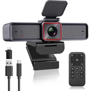 4K Webcam with AI ,Remote Control 4K Web Camera/10X Digital Zoom 1080P 60fps Web cam with USB 3.0 HDR/ Noise Cancelling Microphones for Video Calls/Meetings/Streaming/Skype/Zoom