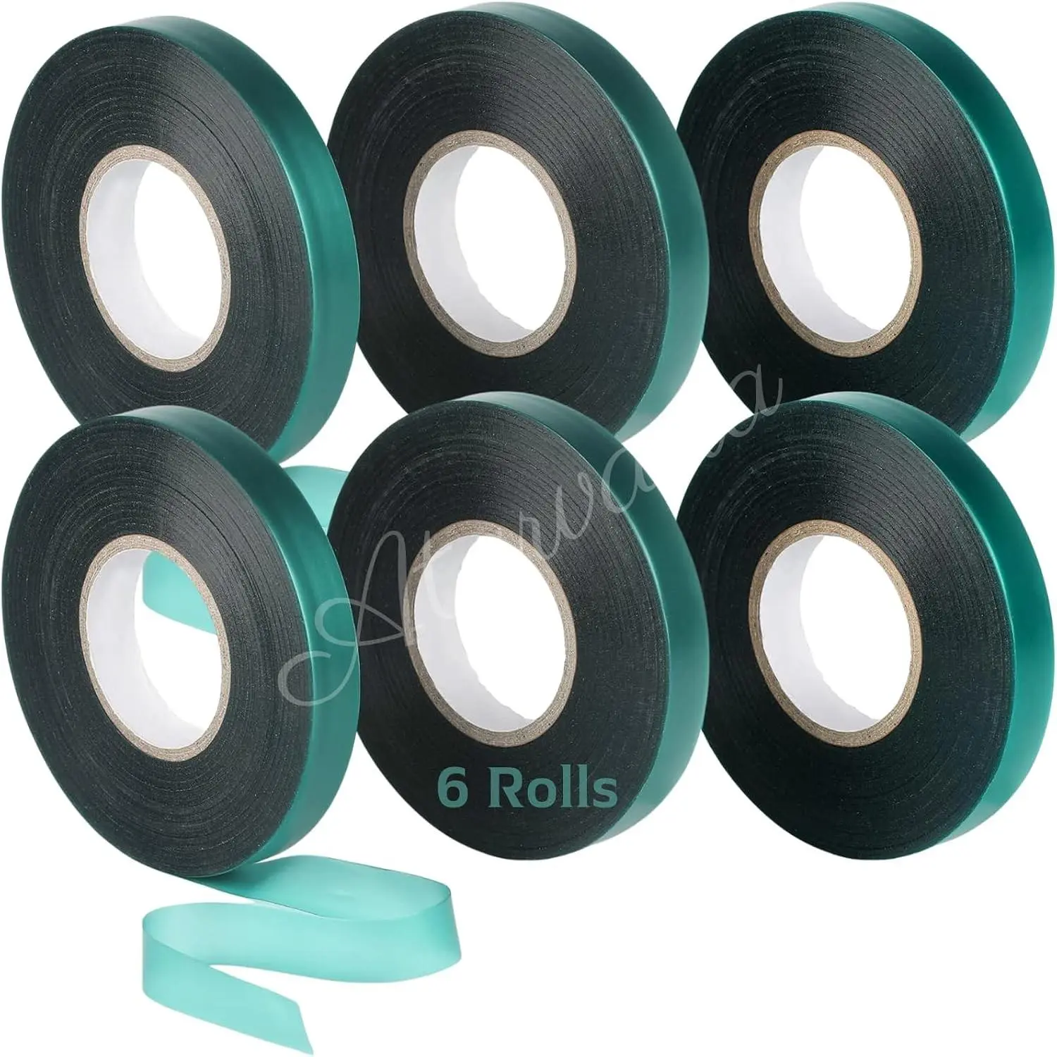 6 Rolls Stretch Tie Tape (147.6 Feet/Roll), 0.5 Inch Garden Tie Tape (885.6 Feet in Total) Thick Plant Ribbon Stretchy Soft Vinyl Tape Garden Green Vinyl Stake for Indoor Outdoor Patio