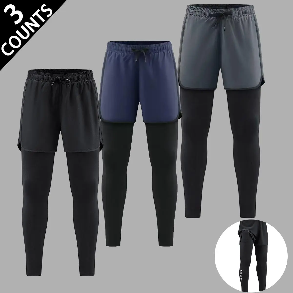 Men's 2-in-1 Moisture-Wicking Comfy Breathable Drawstring Waist Yoga Workout Compression Training Shorts, Lightweight Athletic Wear with Secure Phone Pocket & Breathable Liner for Summer Workouts, Comfy Breathable Shorts, Drawstring Waist Shorts
