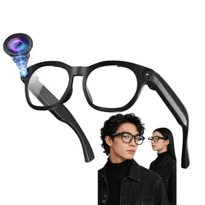Smart Glasses with Camera & 4GB Memory, 8MP Anti-Shake Video AI Glasses,Build-in Mic & Speakers, Bluetooth Calling, AI Real Time Translation, WiFi Transfer, Type C Charging Support, 2 Lenses Total (Transparent +Black)