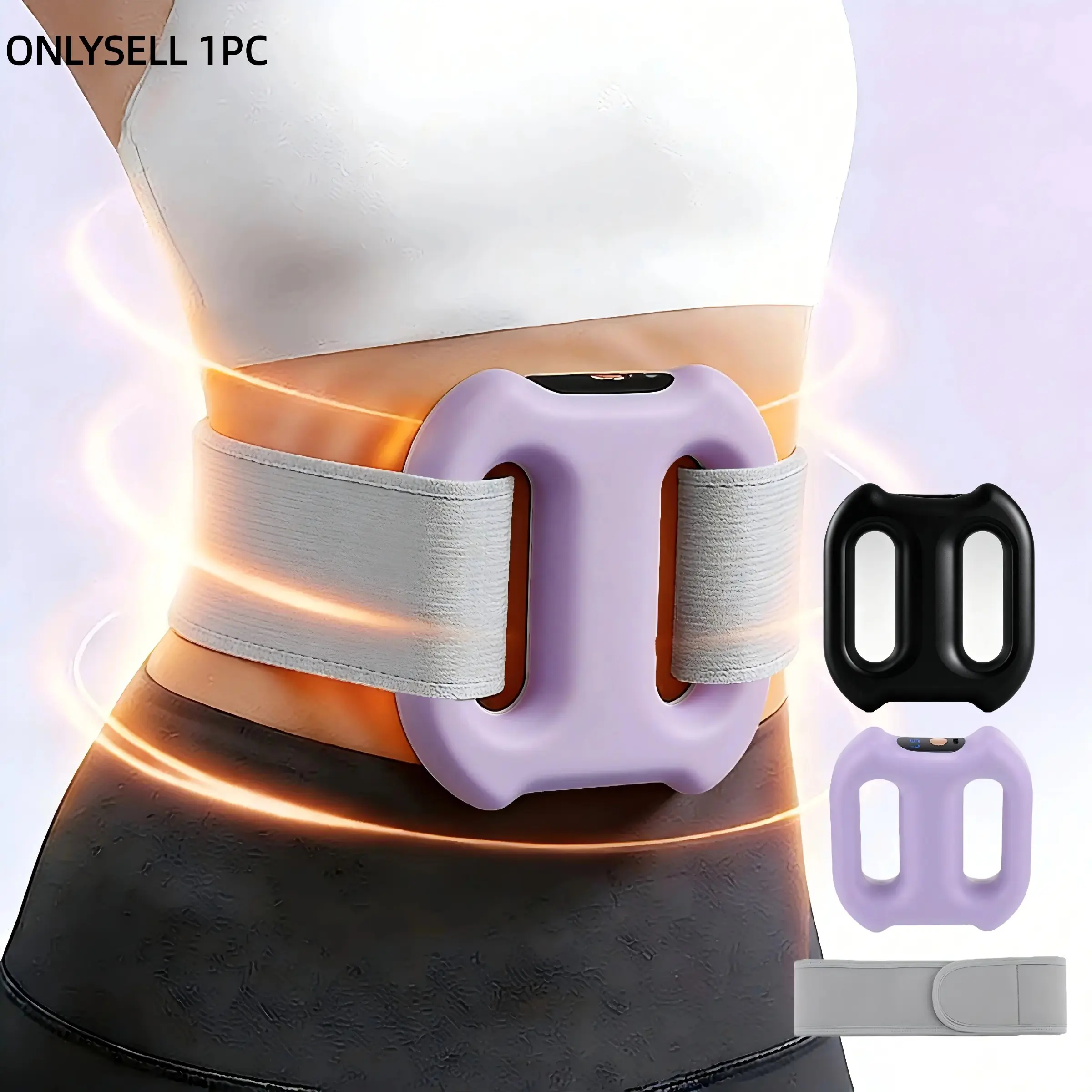 Deep Tissue Muscle Massager, Electric Dual Ring Fascia Massager with Belt, 3 Modes and 5 Intensity, Portable Full Body Massage Tool