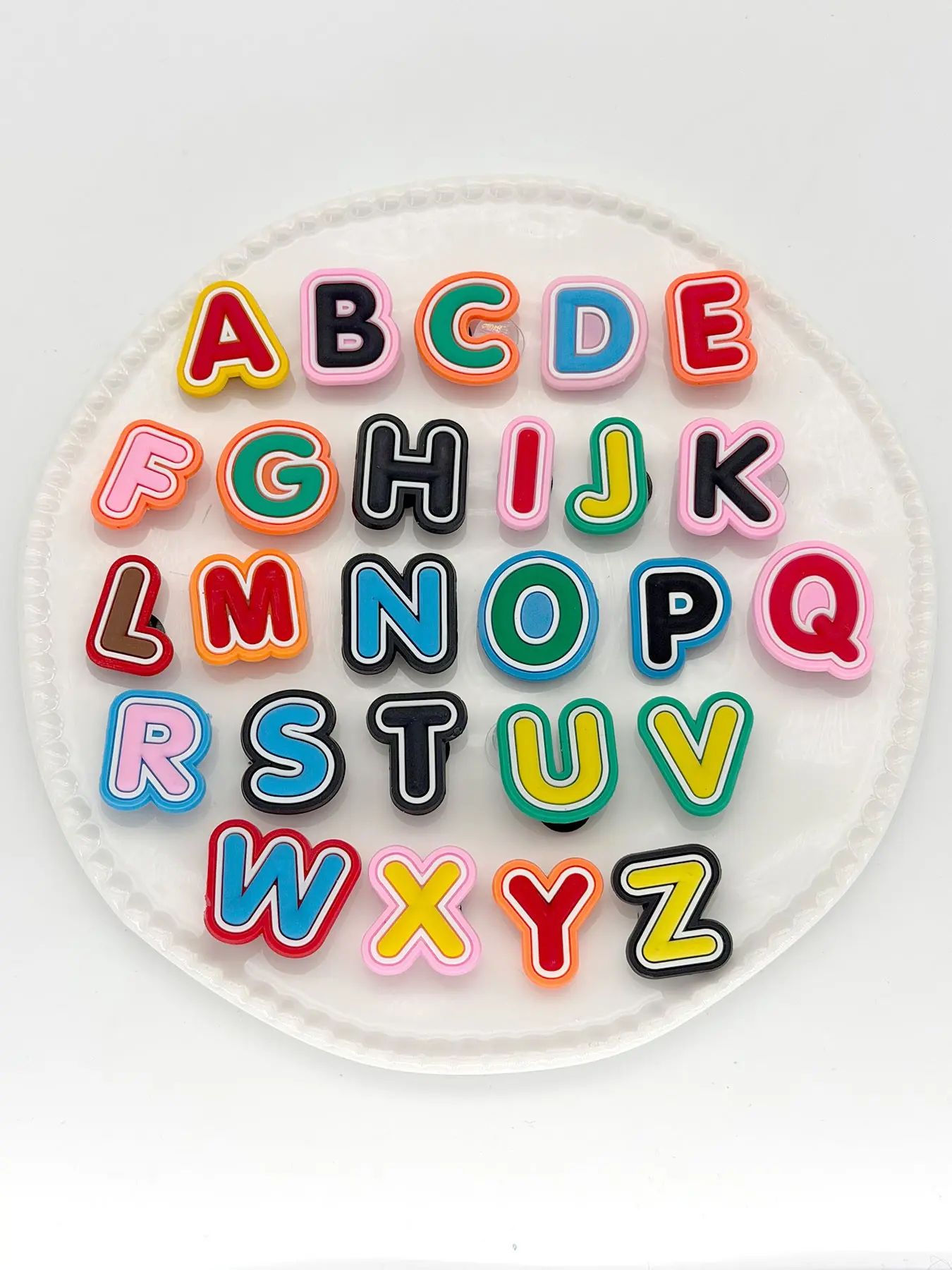 26 Pcs Colorful Letter Soft Rubber Shoe Buckles, Creative Alphabet DIY Accessories, Hole-In-Shoe Decorative Attachments, Shoe Decoration Charms