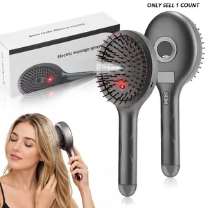 Electric Spray Massage Comb, 3-in-1 Electric Spray Comb, Vibration Massage, Rechargeable Head Massager with Red Light, Hair Scalp Care Tool, Ideal Gift for Women