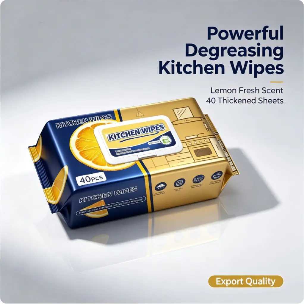 40pcs Kitchen Wet Wipes, No Wash Cleaning Paper Towels, Stovetop Tableware Disposable Dirt Remover, Home Use, Convenient and Practical