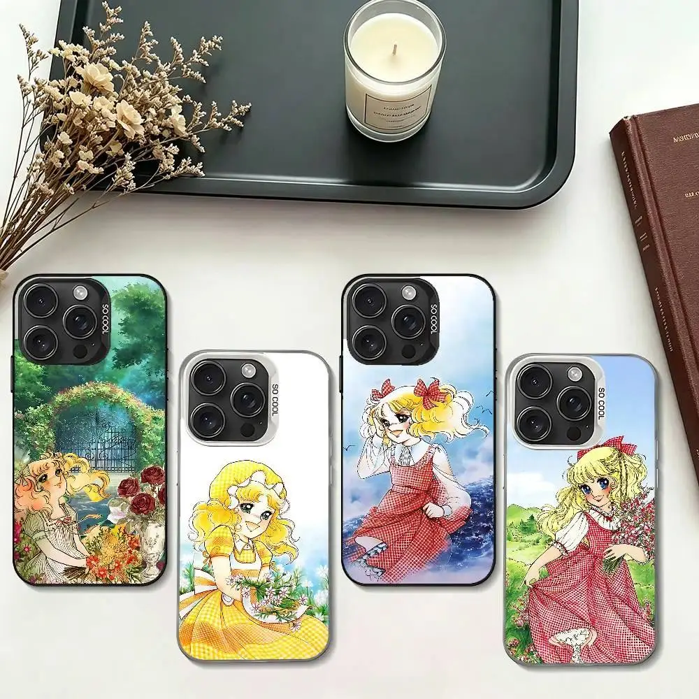 Cartoon Aesthetic Hyperrealism Glam Phone Case, Silver Electroplated Shockproof Mobile Accessory for iPhone 11-17 Pro Max/Plus & Samsung Galaxy S23-S25