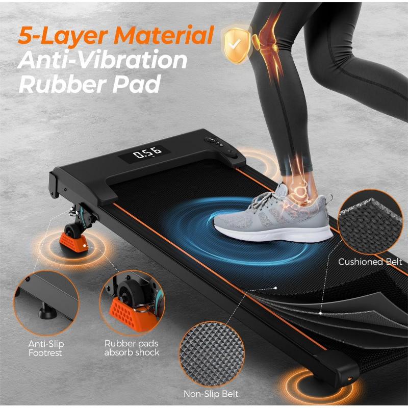 Treadmill with LED display – adjustable speed, adjustable incline, 2.5 horsepower motor, portable, home-use treadmill, compact for storage in small spaces