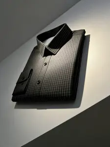 Men's Plaid Print Long Sleeve Dress Shirt, Regular Fit Casual Comfy Breathable Button Front Collared Top for Work Office Business, Casual Fashion Top, Men's Clothes for All Seasons