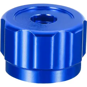 Round Wheel Handle, Faucet Handles Refrigerant Manifold Gauges Knob Square Broach Handwheel Replacement, Aluminum Alloy Blue