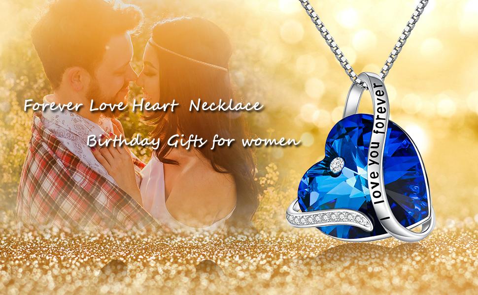 TOUPOP Heart Pendant Necklace Forever Love Sterling Silver Crystal Birthstone Necklaces Anniversary Jewelry Birthday Gifts for Women b0 TOUPOP Heart Pendant Necklace Forever Love Sterling Silver Crystal Birthstone Necklaces Anniversary Jewelry Birthday Gifts for Women b0