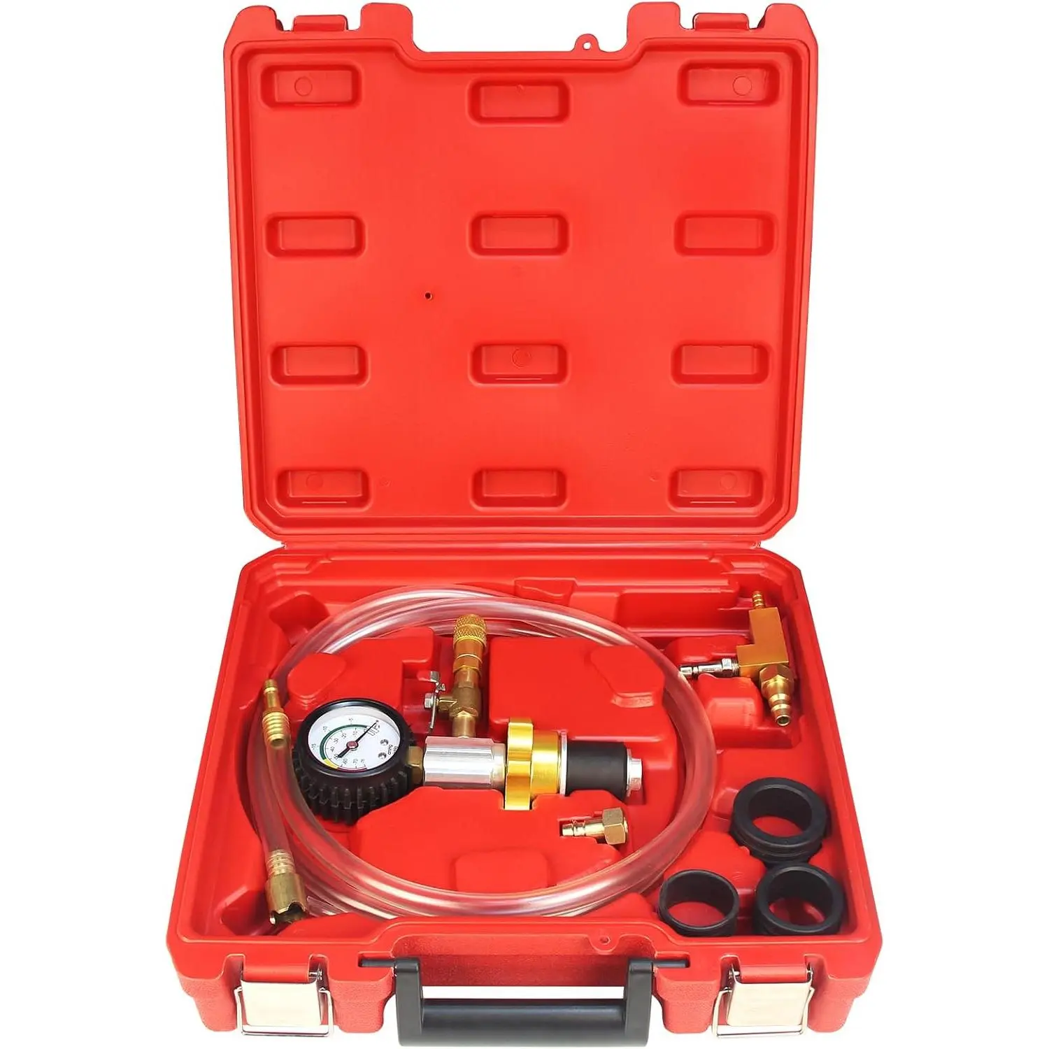 Auto Coolant Vacuum Kit Cooling System Vacuum Radiator Kit Refill & Purging Tool Radiator Coolant Refill Tool Kit Pneumatic Vacuum Antifreeze Change Filler Set for Car Van SUV Truck
