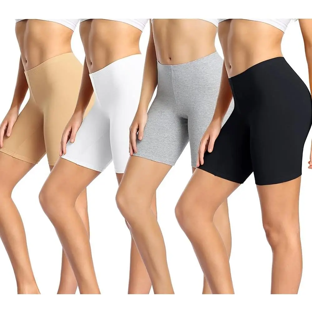 Women's Cotton Boy Shorts Underwear Anti Chafing Soft Biker Short Plus Boy Shorts Panties 4 Pack