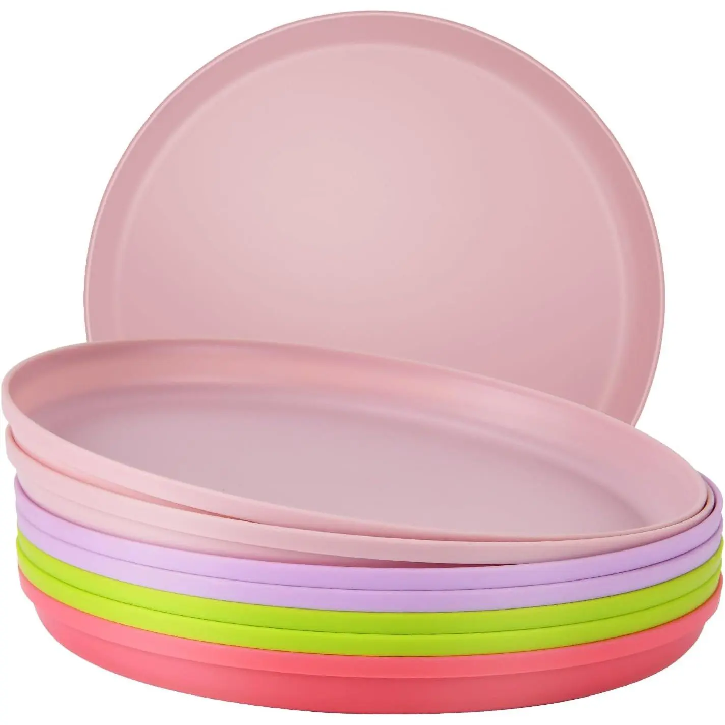 Unbreakable Dinner Plates Set of 8 (7.1-Inch) for Camping & RV Use -  Microwave Safe PP Plastic - Lightweight, , Dishwasher Safe -  for Outdoor, Patio, Everyday Use, Warm Series