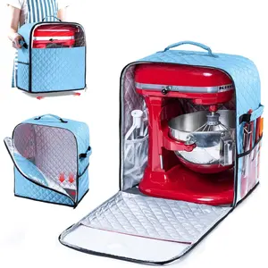 Stand Mixer Cover with Appliance Sliders Base Compatible with KitchenAid Mixer-Storage Bag for 4.5/5 Quart with Pockets for Kitchen Aid Accessories and Attachments