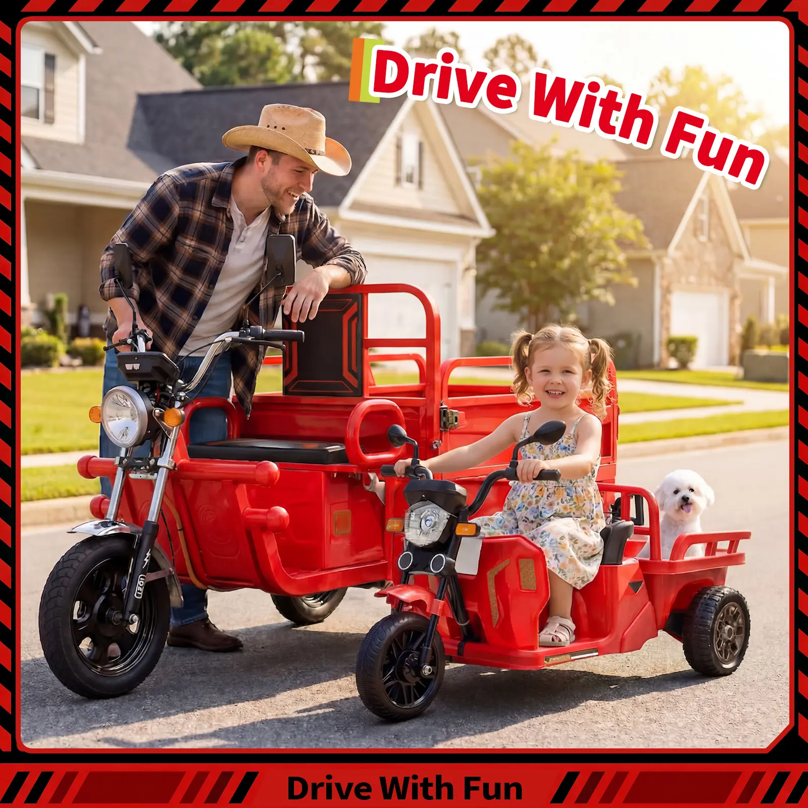 GARVEE 12V Kids 3-Wheel Electric Tractor Tricycle with Detachable Trailer, 2x55W Motors, Bluetooth, Music, Headlight, Seat Belt, Cells, Sand Shovel, 66 lbs Capacity, Ideal Toddler Birthday Gift (Summervibes Flash Sale), Trike, 3 - 4 Years