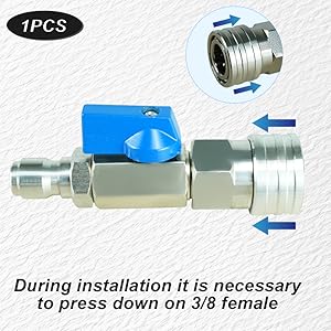 High Pressure Washer Ball Valve Kit 3/8 NPT Quick Connector 4500 PSI for Washer Hose