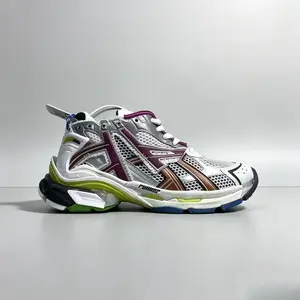Retro Chunky Runner Sneakers, Colorblock Sporty Running Fashion Shoes, Multi-Tone Mesh Breathable Platform, Non-Slip Cushioned, for Commuting Daily Casual Wear All Seasons