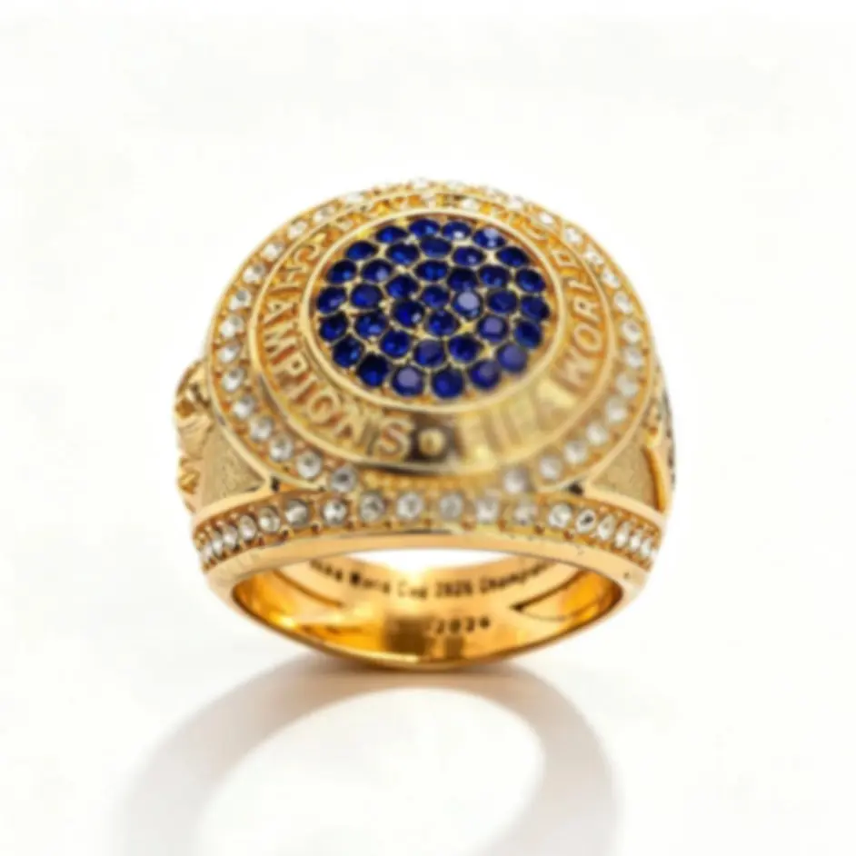 International Soccer Championship Victory Ring Heavyweight Metallic Alloy Premier Football Tournament Champion Ring National Team Fan Souvenir Legend Soccer Trophy Jewelry Collectible