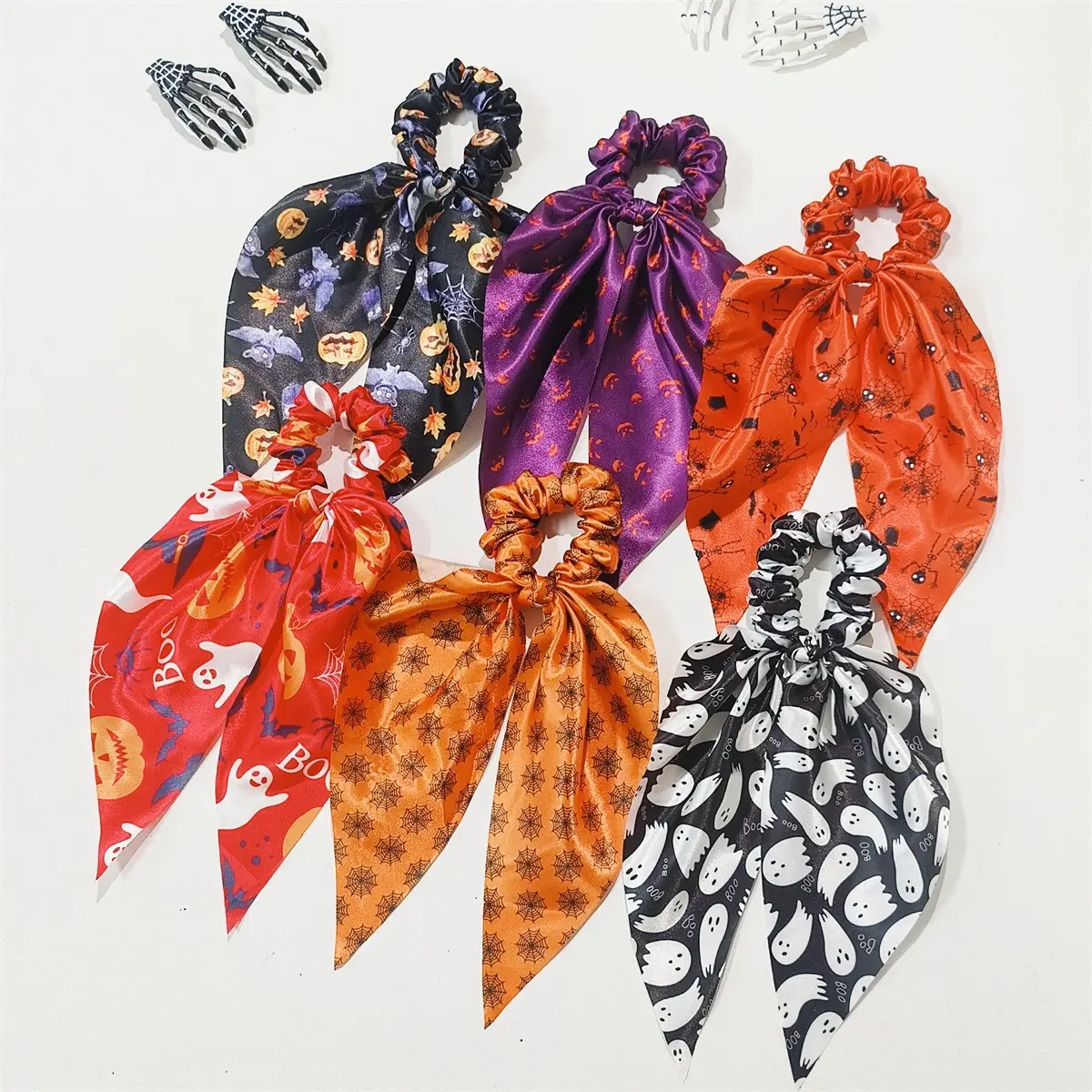 Unisex Funny Halloween Headband Set - Ghost, Bat, Pumpkin Guts Hair Accessories for Party Dress-Up, Cosplay, Trick-or-Treat Decorations, Spooky