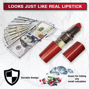 Lipstick Secret Stash Safe, Diversion Conceal Hidden Compartment, Fake Pill Box, Medicine Container, Camouflaged Storage Box, Portable Mini Money Hiding Artifact, Organiser, Secure Storage